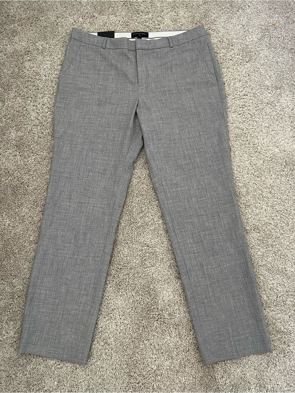 NWT Banana Republic Women’s Ryan Dress Pants Gray Size 14 Mid Rise Straight Leg